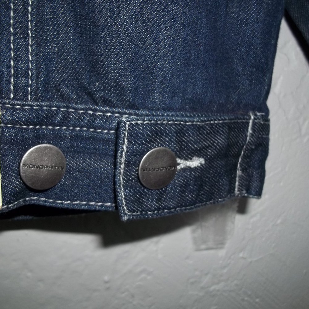 MONOPATIN South Korean Streetwear Double Zipper Skate Skateboard Denim Jacket M - Picture 6 of 12